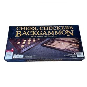 Cardinal Chess, Checkers & Backgammon Set Deluxe Staunton Style Chess Pieces